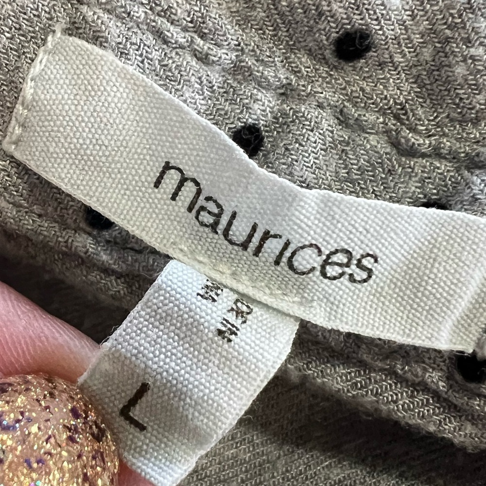 Maurices Large Chambray Polka Dot Button Front Sh… - image 7